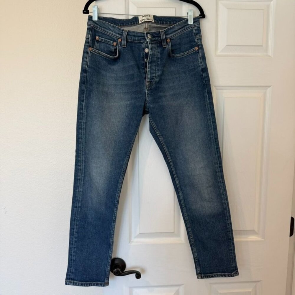 Acne Men Straight Jeans in Denim Blue